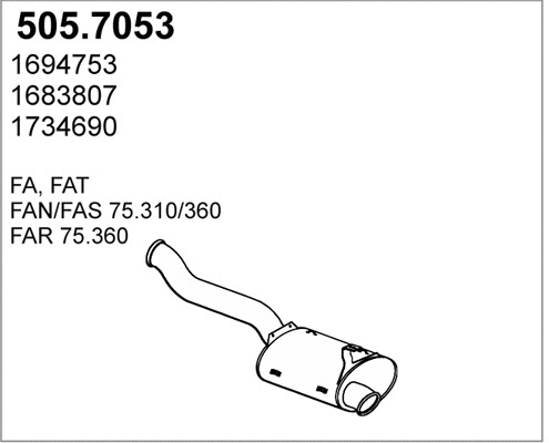 Centre/Rear Muffler (505.7053)