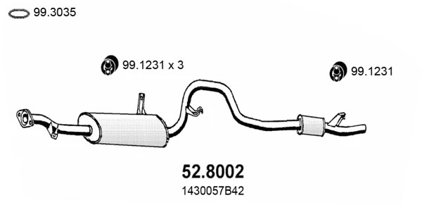 Centre/Rear Muffler (52.8002)