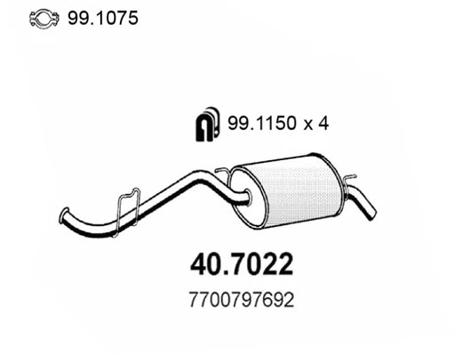 Rear Muffler (40.7022)