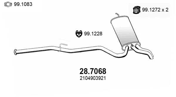 Rear Muffler (28.7068)
