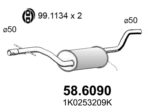 Centre Muffler (58.6090)
