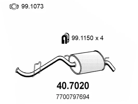 Rear Muffler (40.7020)