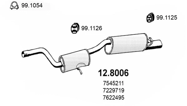 Centre/Rear Muffler (12.8006)