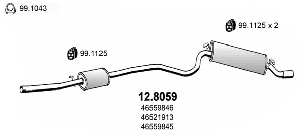 Centre/Rear Muffler (12.8059)