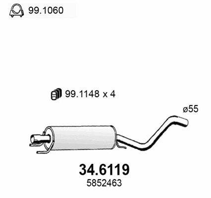 Centre Muffler (34.6119)