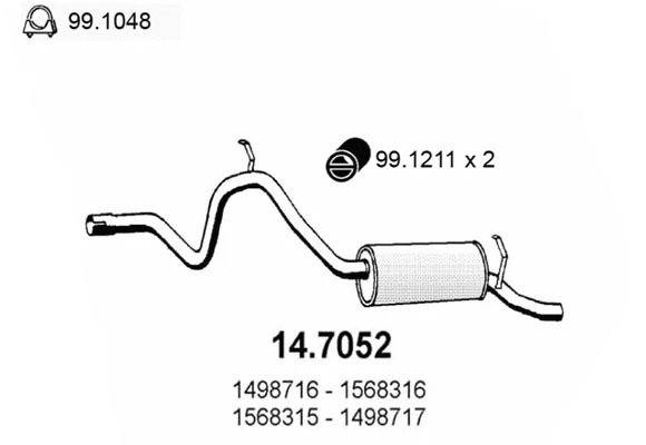 Rear Muffler (14.7052)