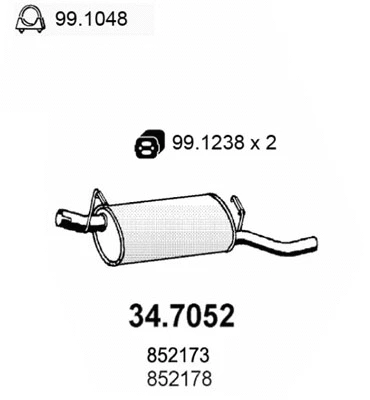 Rear Muffler (34.7052)