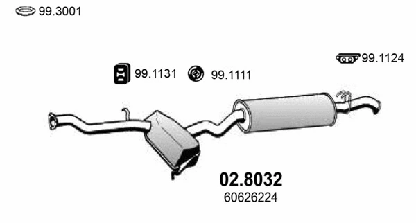 Centre/Rear Muffler (02.8032)