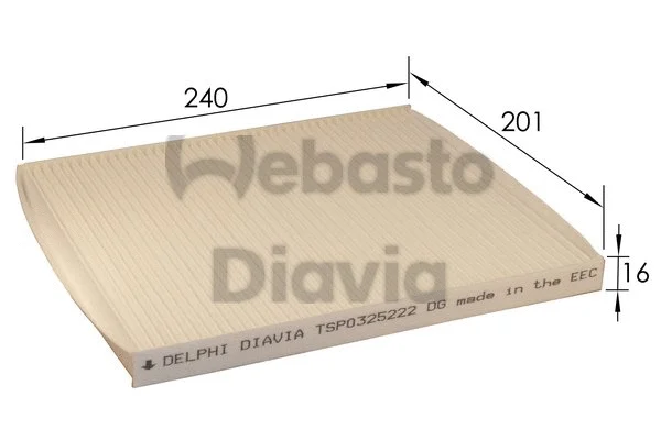 Filter, cabin air (82D0325222A)