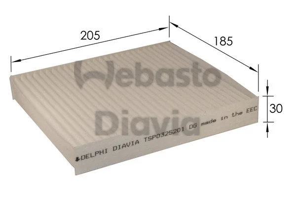 Filter, cabin air (82D0325201A)