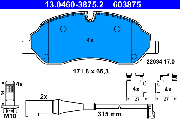 Brake Pad Set, disc brake (13.0460-3875.2)