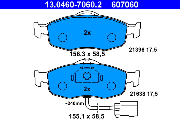 Brake Pad Set, disc brake (13.0460-7060.2)
