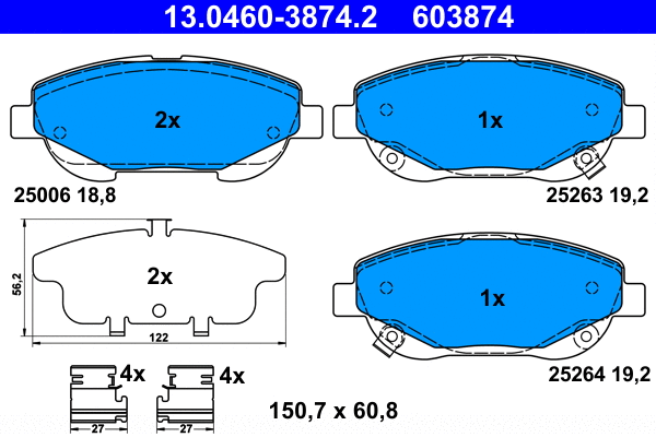Brake Pad Set, disc brake (13.0460-3874.2)