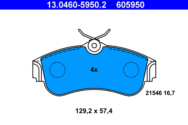 Brake Pad Set, disc brake (13.0460-5950.2)
