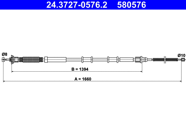 Cable Pull, parking brake (24.3727-0576.2)