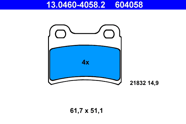 Brake Pad Set, disc brake (13.0460-4058.2)