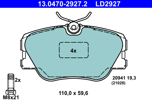 Brake Pad Set, disc brake (13.0470-2927.2)