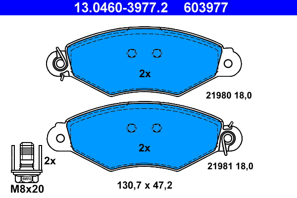 Brake Pad Set, disc brake (13.0460-3977.2)