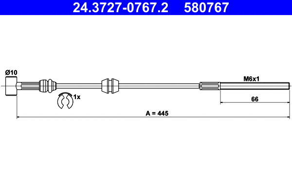 Cable Pull, parking brake (24.3727-0767.2)