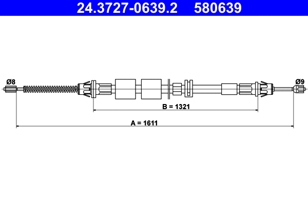 Cable Pull, parking brake (24.3727-0639.2)