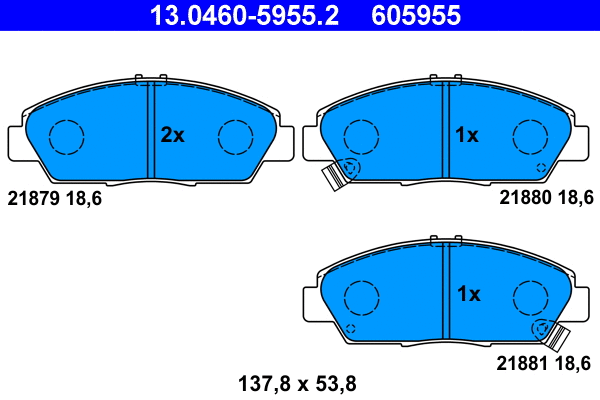 Brake Pad Set, disc brake (13.0460-5955.2)