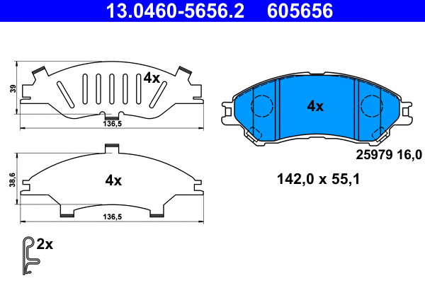 Brake Pad Set, disc brake (13.0460-5656.2)