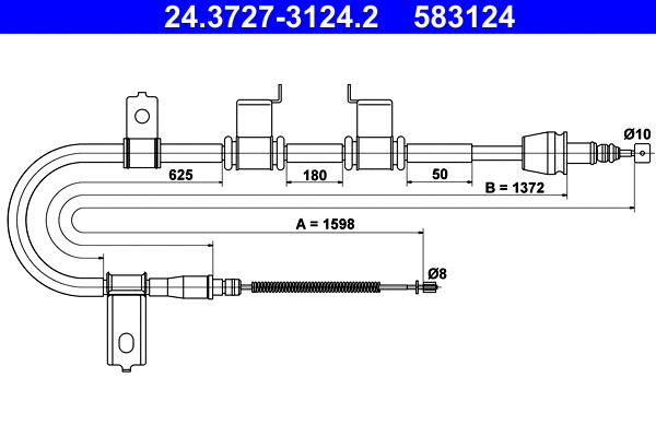 Cable Pull, parking brake (24.3727-3124.2)