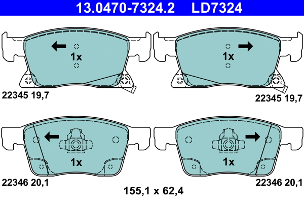 Brake Pad Set, disc brake (13.0470-7324.2)