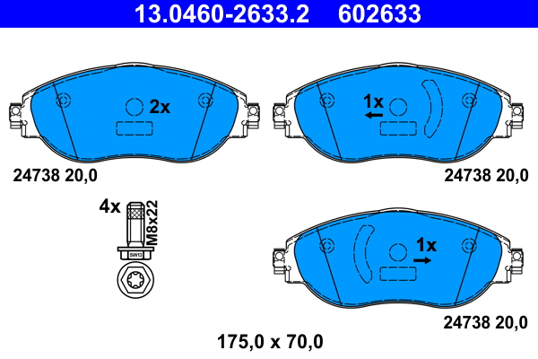 Brake Pad Set, disc brake (13.0460-2633.2)