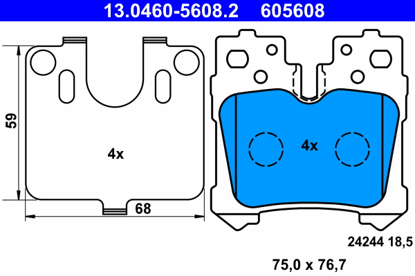 Brake Pad Set, disc brake (13.0460-5608.2)