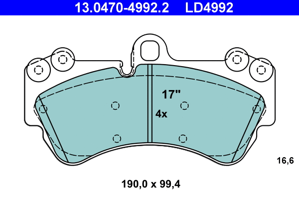 Brake Pad Set, disc brake (13.0470-4992.2)
