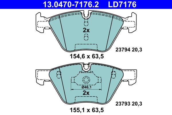 Brake Pad Set, disc brake (13.0470-7176.2)