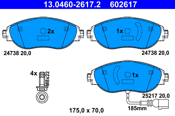 Brake Pad Set, disc brake (13.0460-2617.2)