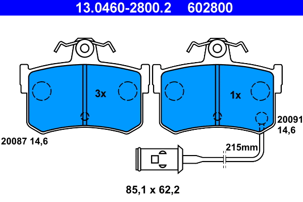 Brake Pad Set, disc brake (13.0460-2800.2)