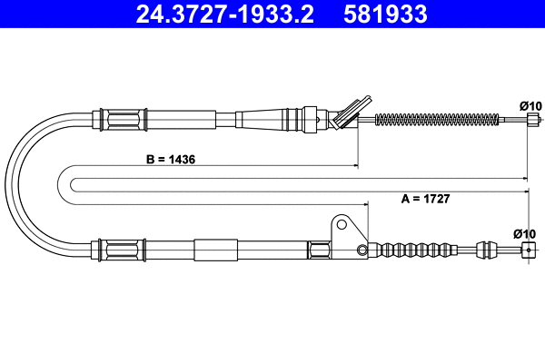 Cable Pull, parking brake (24.3727-1933.2)