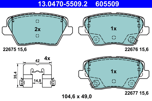 Brake Pad Set, disc brake (13.0470-5509.2)