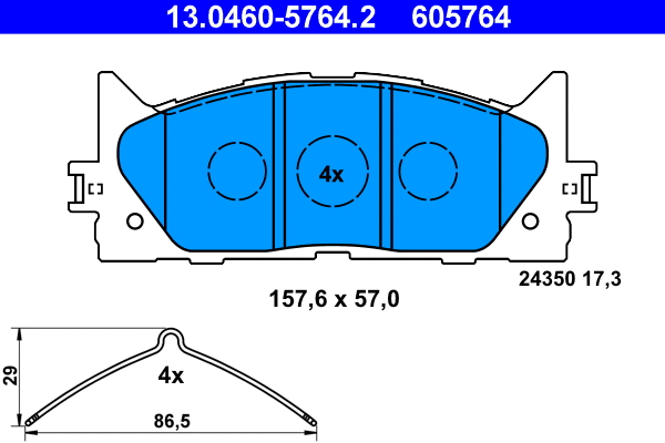 Brake Pad Set, disc brake (13.0460-5764.2)