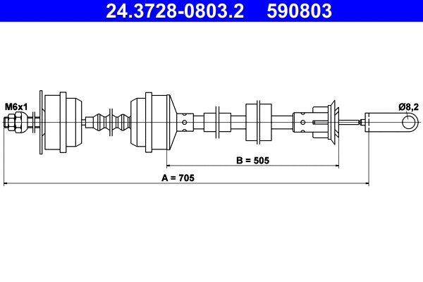 Cable Pull, clutch control (24.3728-0803.2)