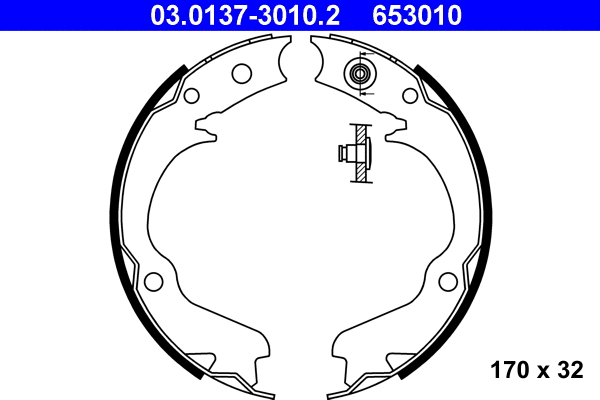 Brake Shoe Set, parking brake (03.0137-3010.2)