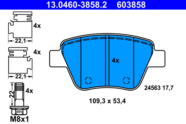 Brake Pad Set, disc brake (13.0460-3858.2)