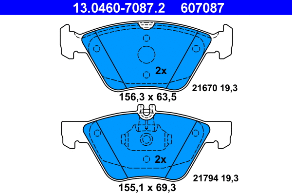 Brake Pad Set, disc brake (13.0460-7087.2)