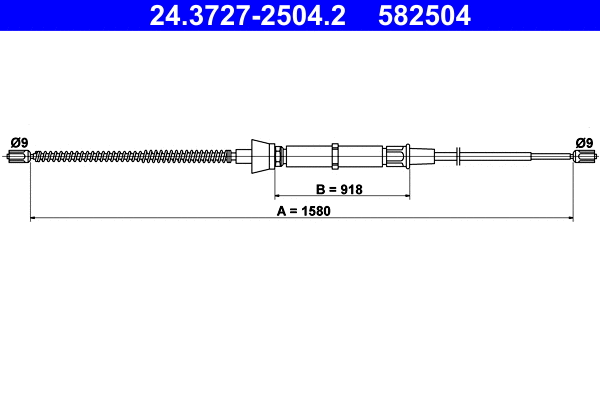 Cable Pull, parking brake (24.3727-2504.2)