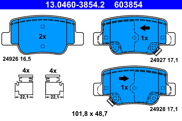 Brake Pad Set, disc brake (13.0460-3854.2)