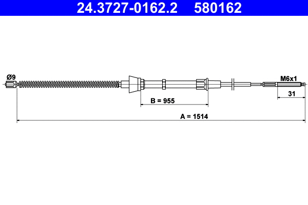 Cable Pull, parking brake (24.3727-0162.2)