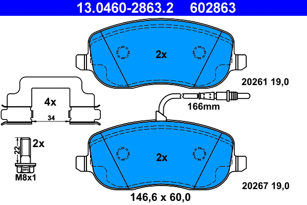 Brake Pad Set, disc brake (13.0460-2863.2)