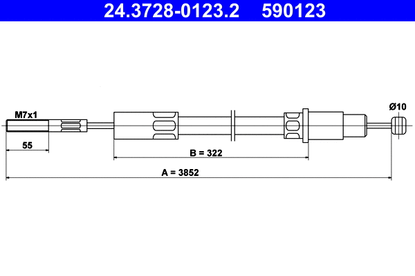 Cable Pull, clutch control (24.3728-0123.2)