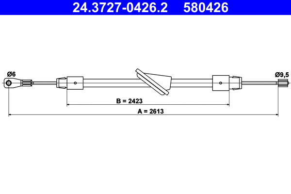Cable Pull, parking brake (24.3727-0426.2)