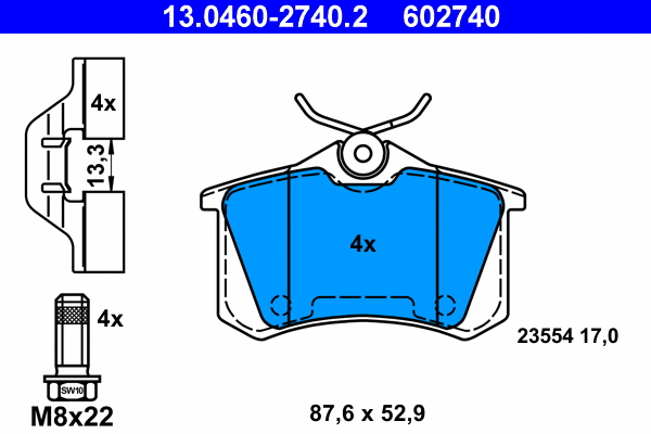 Brake Pad Set, disc brake (13.0460-2740.2)