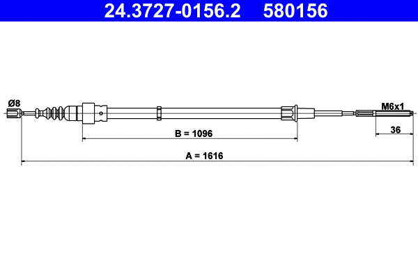 Cable Pull, parking brake (24.3727-0156.2)