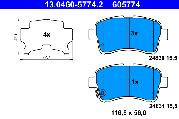 Brake Pad Set, disc brake (13.0460-5774.2)